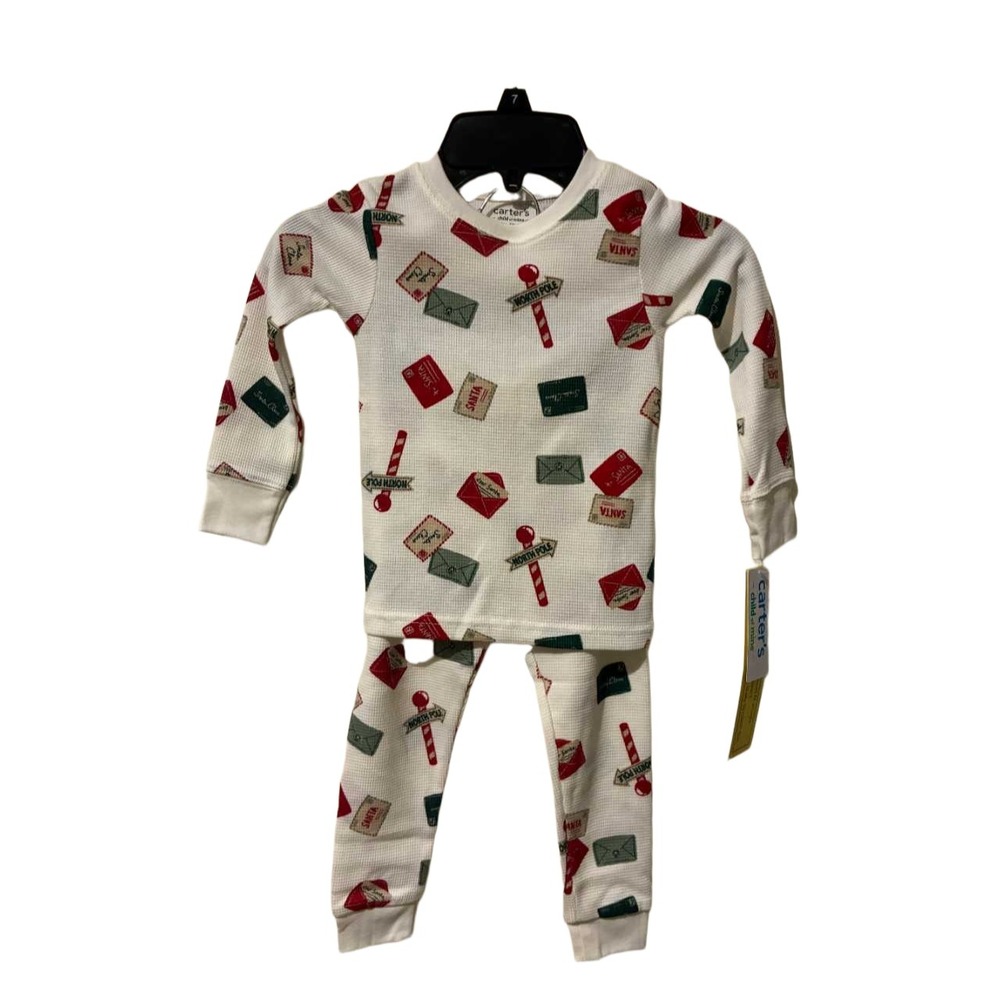 Child of Mine Carter's 2t Christmas Santa Letters Pajama Set Long Sleeve‎ Pants